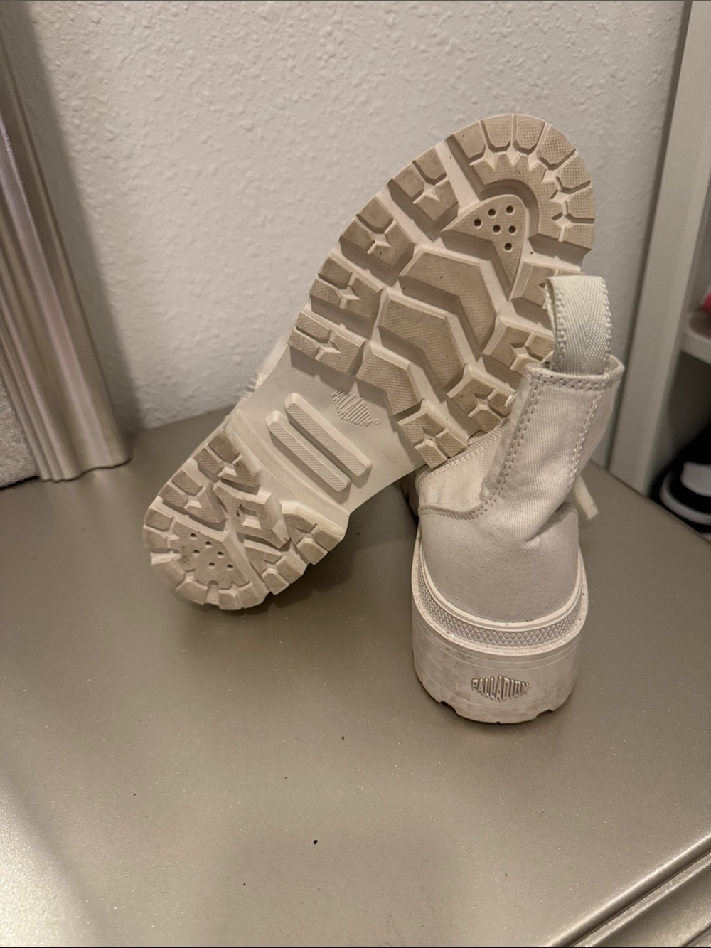 Palladium Women's White Canvas High-Top Sneakers - Picture 4 of 4